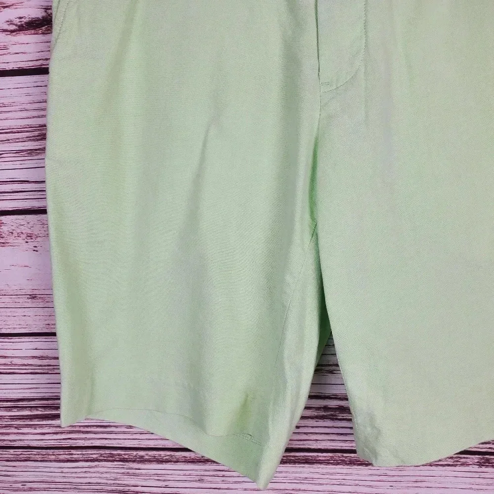 POLO Ralph Lauren Mens Size 34 Light Green Cotton Flat Front Chino Shorts   #175